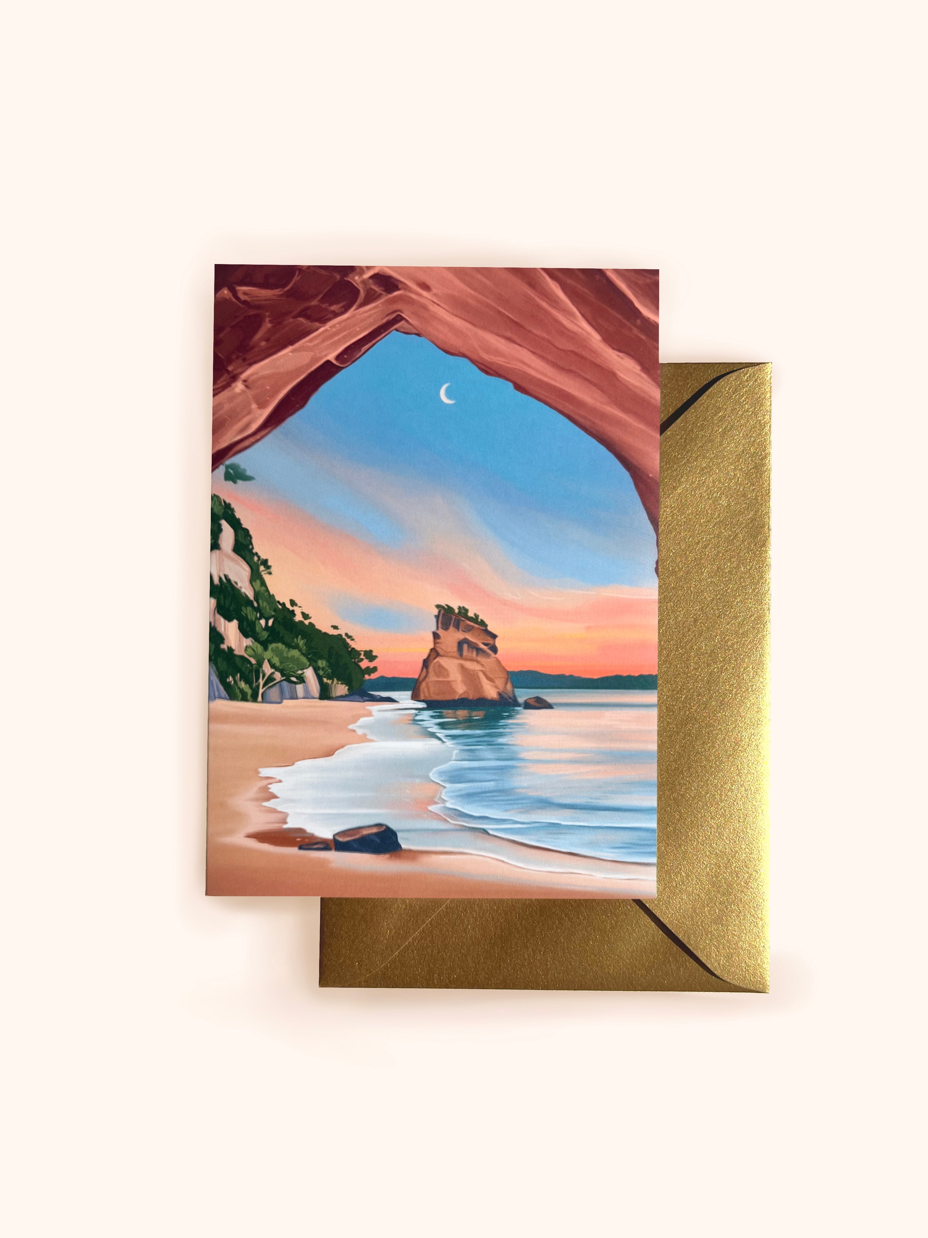Cathedral Cove Beach -Card-